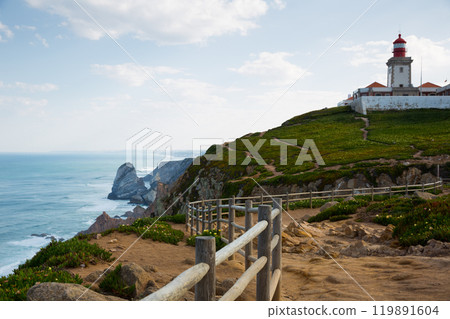 Cabo da Roca landscape with lighthouse 119891604