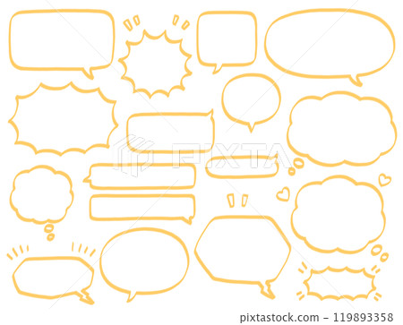 簡單的手繪氣球標記集 119893358