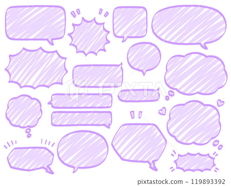 Simple hand-drawn speech bubble marker set 119893392