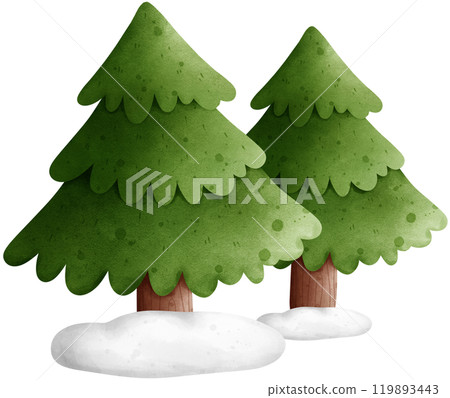 Christmas tree watercolor illustration Christmas tree watercolor illustration 119893443