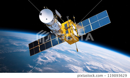Space satellite above the earth 119893629