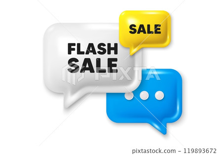 Flash Sale tag. Offer speech bubble 3d icon. Special offer price sign. Advertising Discounts symbol. Flash sale chat offer. Speech bubble sale banner. Discount balloon. Vector Flash Sale tag. Offer speech bubble 3d icon. Special offer price sign. Advertising Discounts symbol. Flash sale chat offer. Speech bubble sale banner. Discount balloon. Vector 119893672