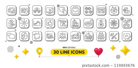 Write, Online payment and Mail line icons pack. 3d design elements. Medical staff, Versatile, Education web icon. Loan percent, Messenger, Group people pictogram. Vector Write, Online payment and Mail line icons pack. 3d design elements. Medical staff, Versatile, Education web icon. Loan percent, Messenger, Group people pictogram. Vector 119893676