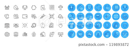 Recycling, Escalator and Home charging line icons pack. Heart, Cut tax, Fast food web icon. Square meter, Buildings, Gift shop pictogram. Add gift, Justice scales, Time management. Vector 119893872