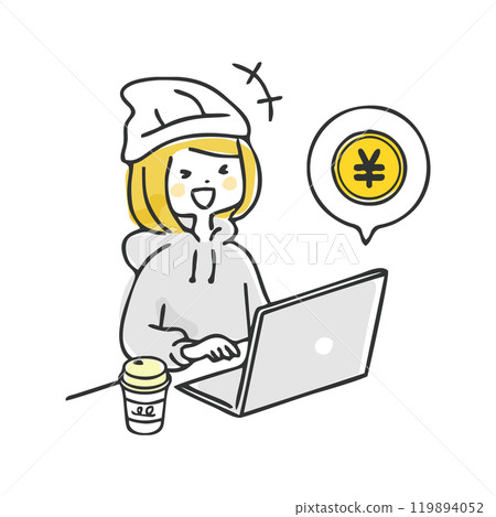 用電腦賺錢的女人 119894052