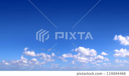 White clouds in the blue sky. Beautiful nature scene. Copy space for text White clouds in the blue sky. Beautiful nature scene. Copy space for text 119894466