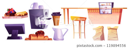 Cozy cafe or restaurant interior equipment set Cozy cafe or restaurant interior equipment set 119894556