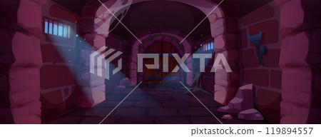 Dark medieval stone corridor 119894557