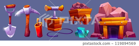 Coalmine entrance and mining equipment set Coalmine entrance and mining equipment set 119894569