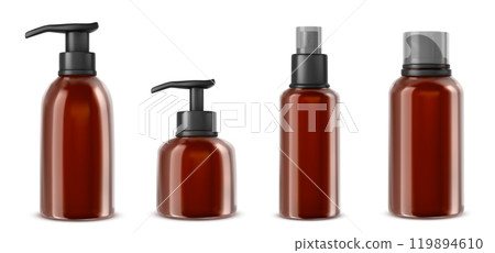 Amber glass containers mockup 119894610