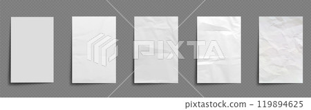 White paper sheet with wrinkle rough effect vector 119894625