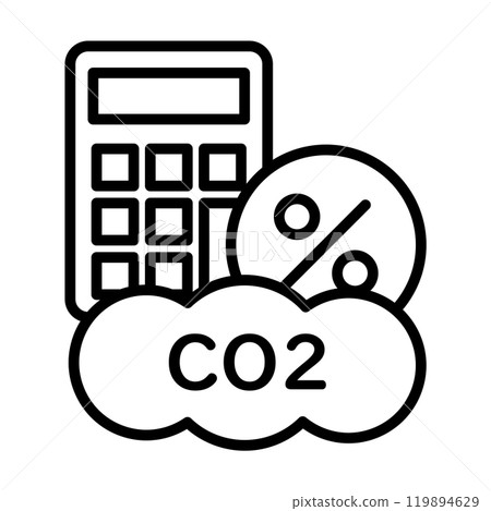 CO2 percentage and calculator icon. 119894629