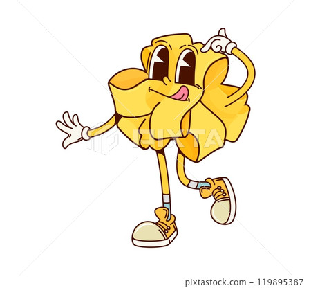 Pappardelle Italian pasta groovy cute character. Italian restaurant raw pasta character, Italy cuisine menu wheat meal or Pappardelle classic gourmet funny 60s 70s groovy isolated vector mascot Pappardelle Italian pasta groovy cute character. Italian restaurant raw pasta character, Italy cuisine menu wheat meal or Pappardelle classic gourmet funny 60s 70s groovy isolated vector mascot 119895387
