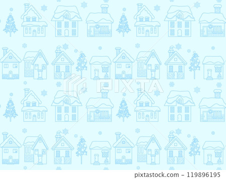 Building seamless pattern〈Christmas〉 C-4' Building seamless pattern〈Christmas〉 C-4' 119896195