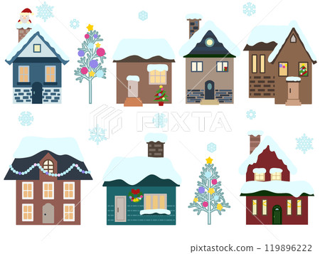 Seamless pattern of buildings〈Christmas〉(no outline) C-10 Seamless pattern of buildings〈Christmas〉(no outline) C-10 119896222