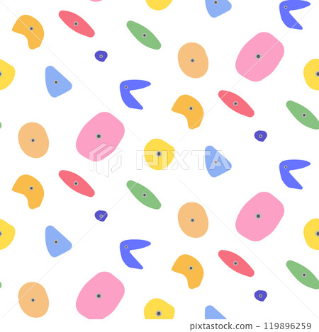 Climbing wall seamless pattern with colored holds Climbing wall seamless pattern with colored holds 119896259