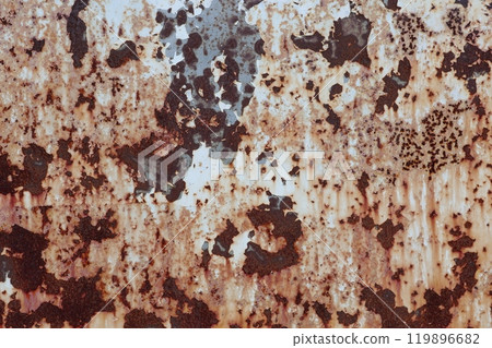 Rusty iron plate with peeling paint 119896682