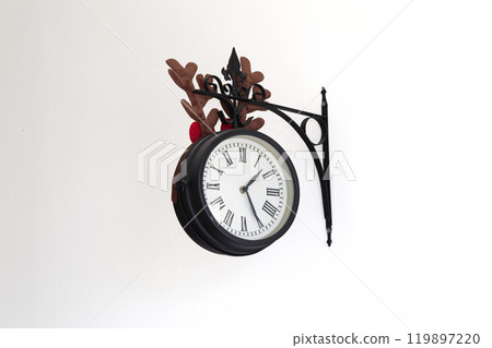 Old clock on white background. Horizontal Old clock on white background. Horizontal 119897220