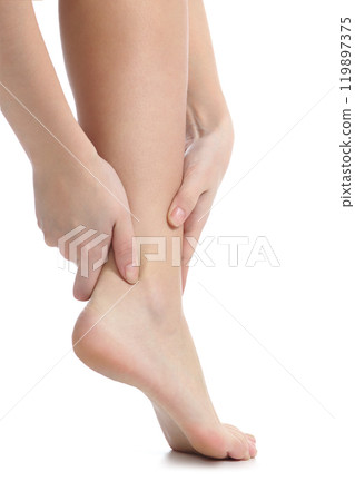 Pain concept with a woman hands catching ankle 119897375
