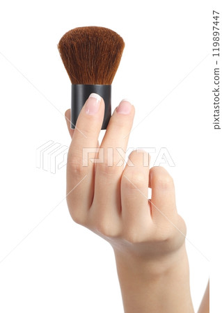 Woman hand holding a makeup brush Woman hand holding a makeup brush 119897447