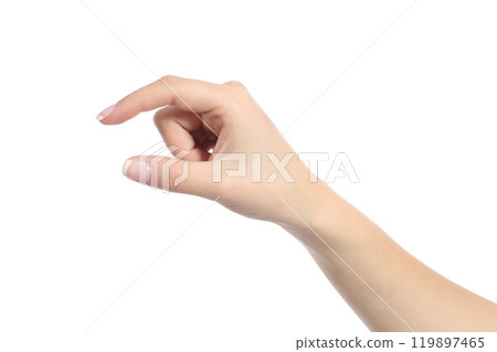 Woman hand holding some like a blank object 119897465