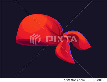 Cartoon pirate bandana hat of corsair sailor kerchief headwear, vector icon. Caribbean pirate red bandanna hat of boatswain corsair and skipper or seaman buccaneer kerchief of marine seafarer costume 119898049