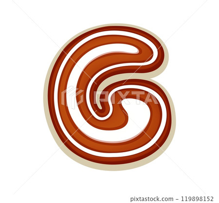 Gingerbread font Christmas cookie biscuit letter G for Xmas holiday type, vector alphabet. Christmas font of cartoon gingerbread cookie typeface of letter G biscuit for New Year bakery typeset Gingerbread font Christmas cookie biscuit letter G for Xmas holiday type, vector alphabet. Christmas font of cartoon gingerbread cookie typeface of letter G biscuit for New Year bakery typeset 119898152