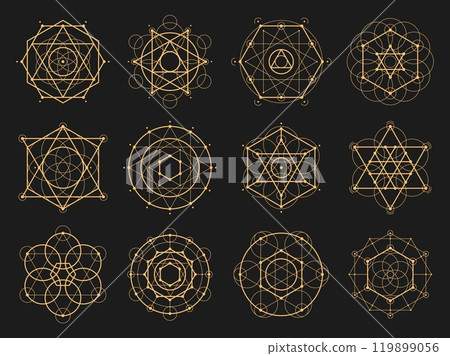 Sacred geometry, esoteric signs of occult and mystery Tarot cards, vector symbols. Sacred geometry of pentagram stars with mason pyramids and celestial symbols for astrology and alchemy or esoteric Sacred geometry, esoteric signs of occult and mystery Tarot cards, vector symbols. Sacred geometry of pentagram stars with mason pyramids and celestial symbols for astrology and alchemy or esoteric 119899056
