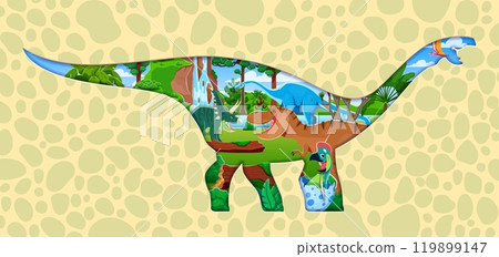 Paper cut prehistoric dinosaurs and lizard characters of Jurassic dino world, cartoon vector. Dinosaurs, prehistoric dino animals or reptiles in paper cut shape of giant dinosaur for kids paleontology Paper cut prehistoric dinosaurs and lizard characters of Jurassic dino world, cartoon vector. Dinosaurs, prehistoric dino animals or reptiles in paper cut shape of giant dinosaur for kids paleontology 119899147