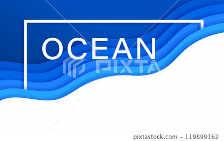 Paper cut blue sea wave banner with 3D layers on white background, vector poster. Paper cut abstract wavy cutout layers and color gradient for underwater or undersea marine empty blank background Paper cut blue sea wave banner with 3D layers on white background, vector poster. Paper cut abstract wavy cutout layers and color gradient for underwater or undersea marine empty blank background 119899162