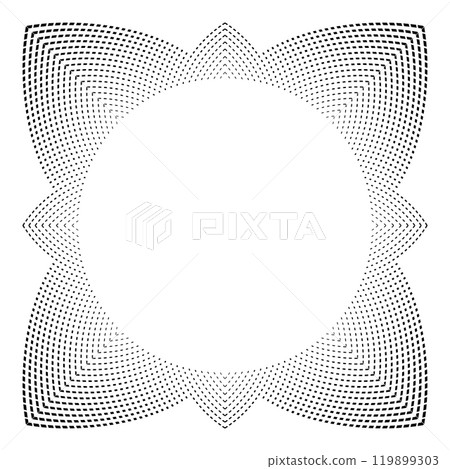 Radial Halftone Dots Pattern for Round Border or Frame. 119899303