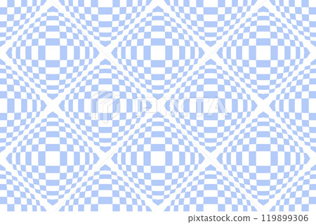 Seamless Geometric Checked Light Blue Pattern. 3D Illusion Effect. 119899306