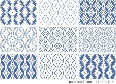 Set of Seamless Geometric Patterns. 119899307