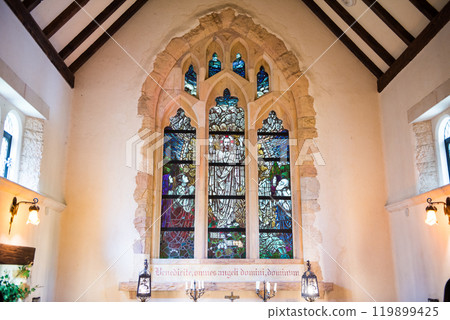 Nasu Stained Glass Museum: Stained glass "Ascension of Christ" from St. Uriel Chapel 119899425