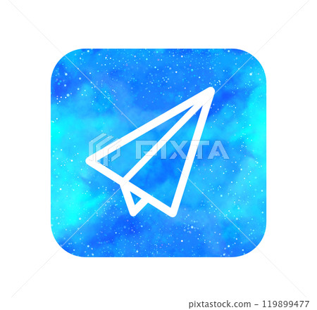 Light blue starry sky | Paper plane icon 119899477