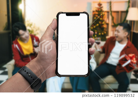 Mockup image of smartphone with blank white screen. Mockup image of smartphone with blank white screen. 119899532