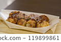 Takoyaki on a plate, a specialty of Osaka 119899861
