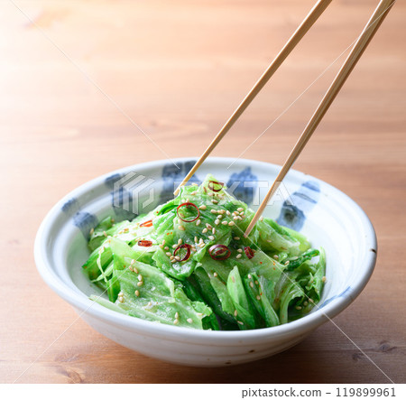 Just tear and mix, no knife needed! Salted cabbage with delicious sauce 119899961