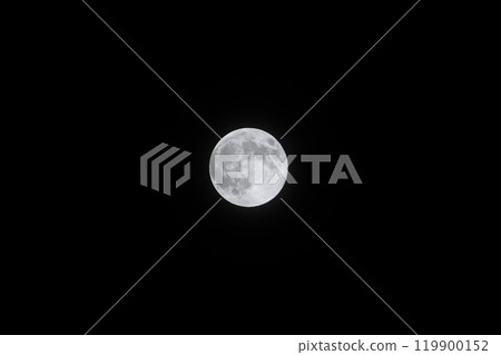 Full moon (supermoon) floating in the night sky 119900152