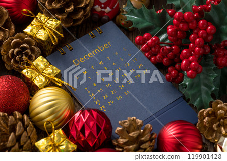 12 月日曆聖誕節圖像 119901428