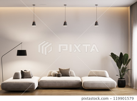 Modern Minimalist Living Room with Neutral Tones 119901579