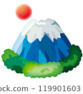 Illustration of Mt. Fuji at sunrise for New Year's cards 2 119901603