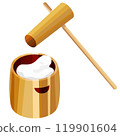 Illustration of a mochi pounding ceremony to be served on New Year's Day 119901604