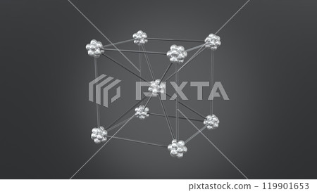Iron crystal lattice model 3d illustration Iron crystal lattice model 3d illustration 119901653