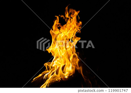 Burning flame or fire isolated on black background. Burning flame or fire isolated on black background. 119901747