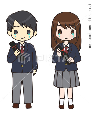 Graduating boys and girls in blazers (tears) 119902491