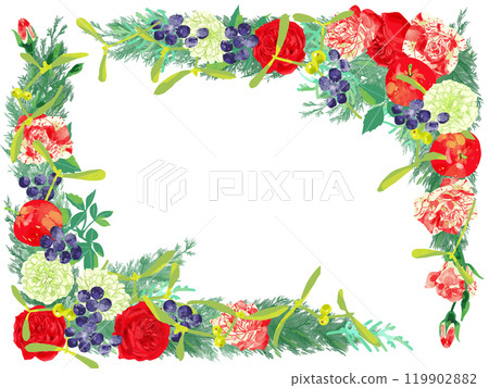 Rose Christmas Frame 119902882