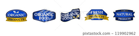 Eco label for farm fresh, vegan, and organic foods. 119902962