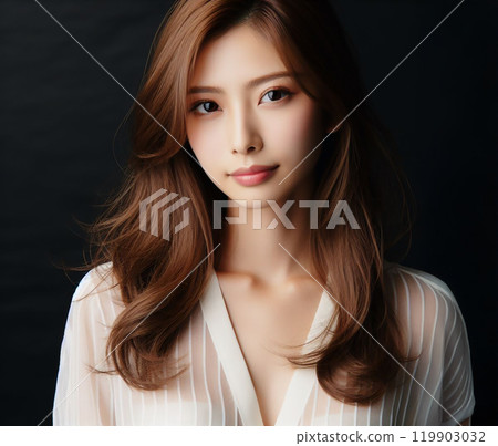 穿著白襯衫的美麗女人 119903032