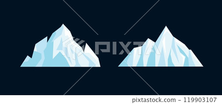 Iceberg graphic with deep, hidden arctic depths and a pure, polar landscape. Iceberg graphic with deep, hidden arctic depths and a pure, polar landscape. 119903107